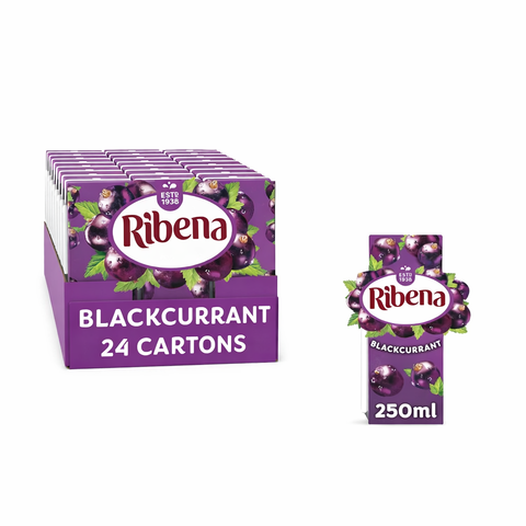 Ribena Blackcurrant Juice Drink 250ml - Pack of 24 Cartons