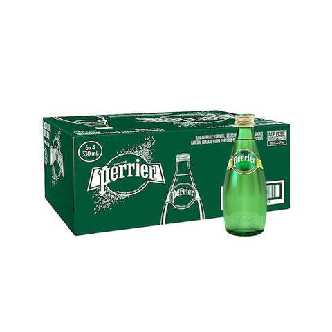 Perrier Sparkling Mineral Water 330ml - Pack of 24 Glass Bottle