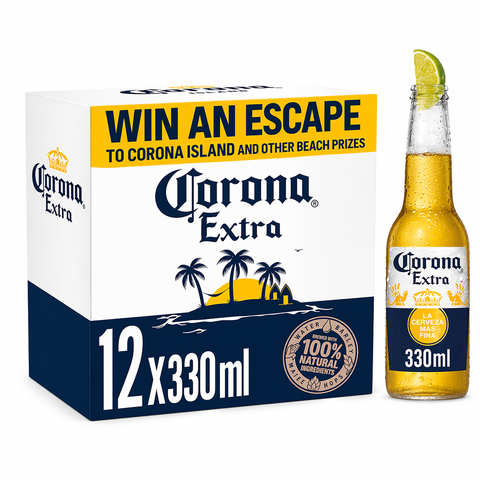 Corona Extra Lager Beer Bottles 330ml (12 Pack)