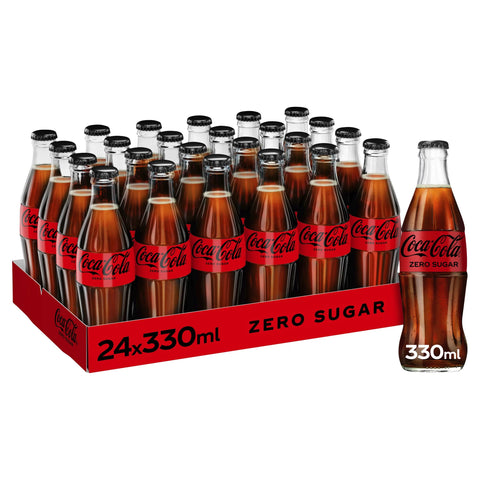 Coca-Cola Zero Sugar Glass Bottles 330ml (Pack of 24)