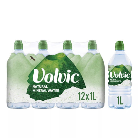 Volvic Water with Sports Cap 1L - Pack of 12