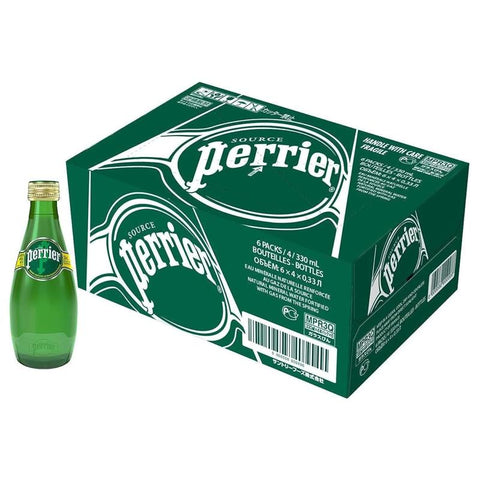 Perrier Sparkling Mineral Water 330ml - Pack of 24 Glass Bottle