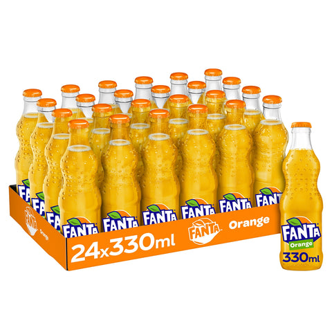 Fanta Orange Glass Bottles 330ml (Pack of 24)