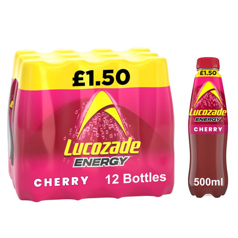 Lucozade Energy Drink Cherry 500ml - Pack of 12