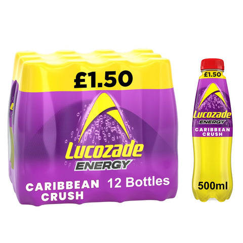 Lucozade Energy Drink Caribbean Crush 500ml - Pack of 12