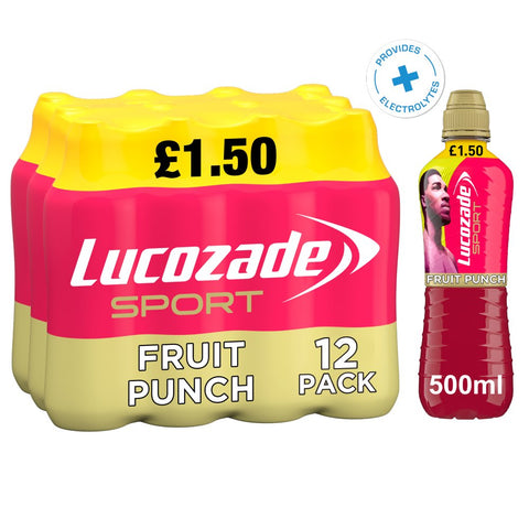 Lucozade Sport Drink Fruit Punch 500ml - Pack of 12