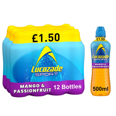 Lucozade Sport Drink Mango & Passion Fruit 500ml - Pack of 12