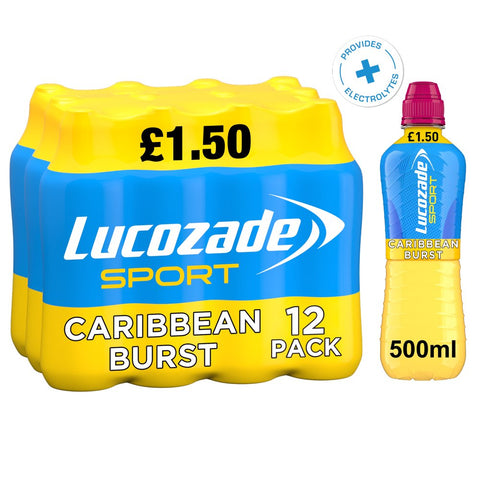 Lucozade Sport Drink Caribbean Burst 500ml - Pack of 12