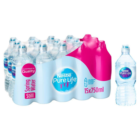 Nestle Pure Life Still Spring Water with Sports Cap 750ml - Pack of 15