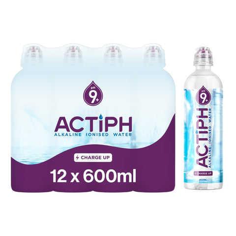 Actiph Alkaline Ionised  PH9+ Sport Cap 600ml - Pack of 12