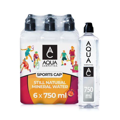 Aqua Carpatica Natural Still Mineral Water Sports Cap 750ml - Pack of 6