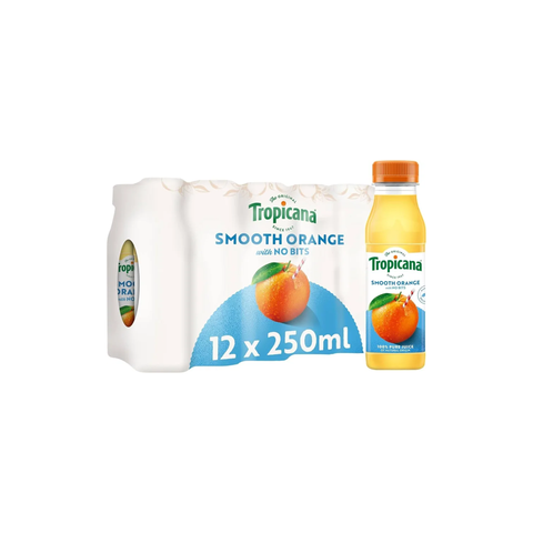 Tropicana Smooth Orange Juice No Bits 250ml (Pack of 12)