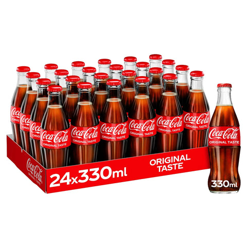 Coca-Cola Original Taste Glass Bottles 330ml (Pack of 24)