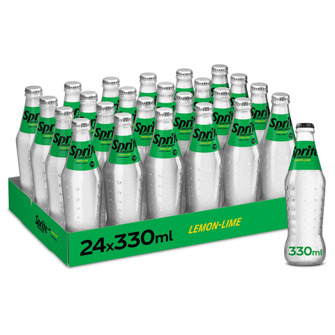 Sprite Zero Sugar Lemon-Lime Glass Bottles 330ml (Pack of 24)