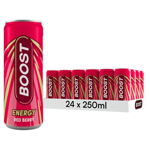 Boost Energy Red Berry 250ml - Pack of 24